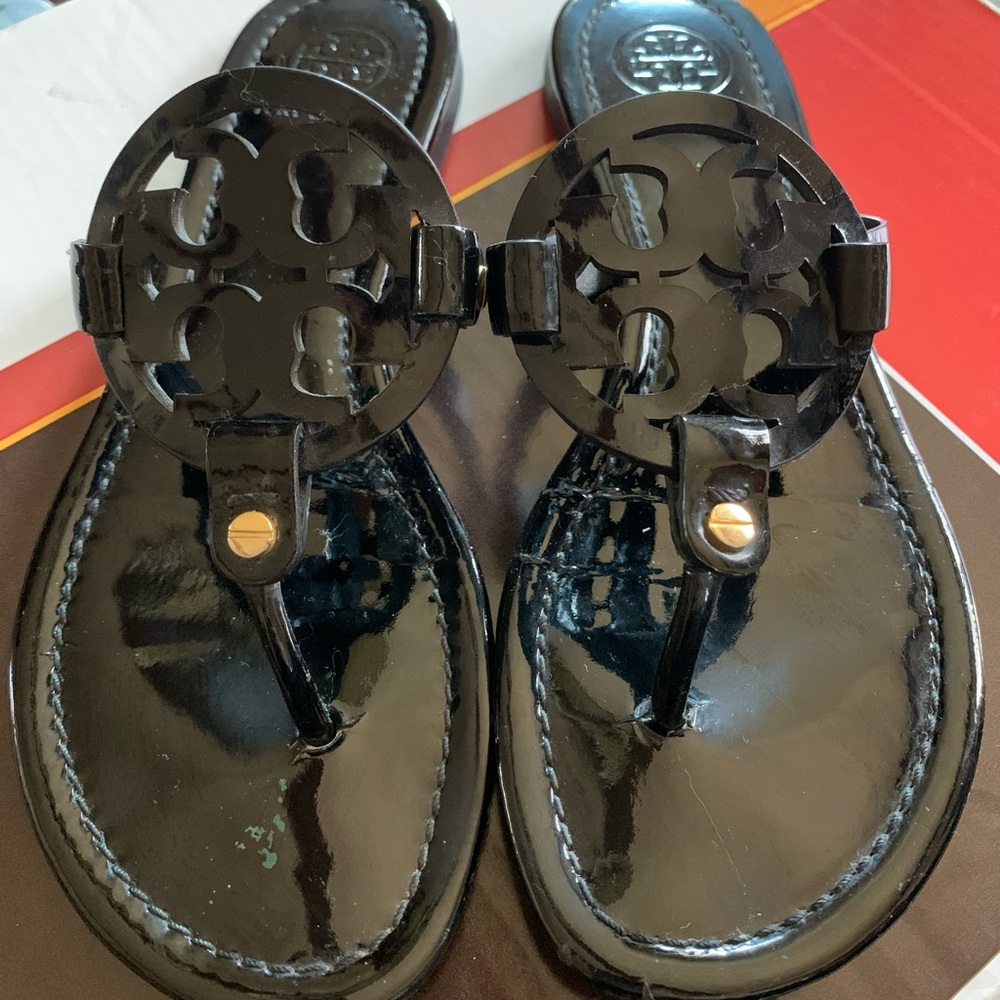 Tory Burch Miller Patent Leather Sandals 7.5